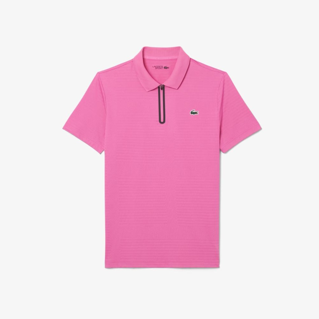 Camiseta Polo Tennis Ultra Dry Stretch com Jacquard Lacoste Masculina