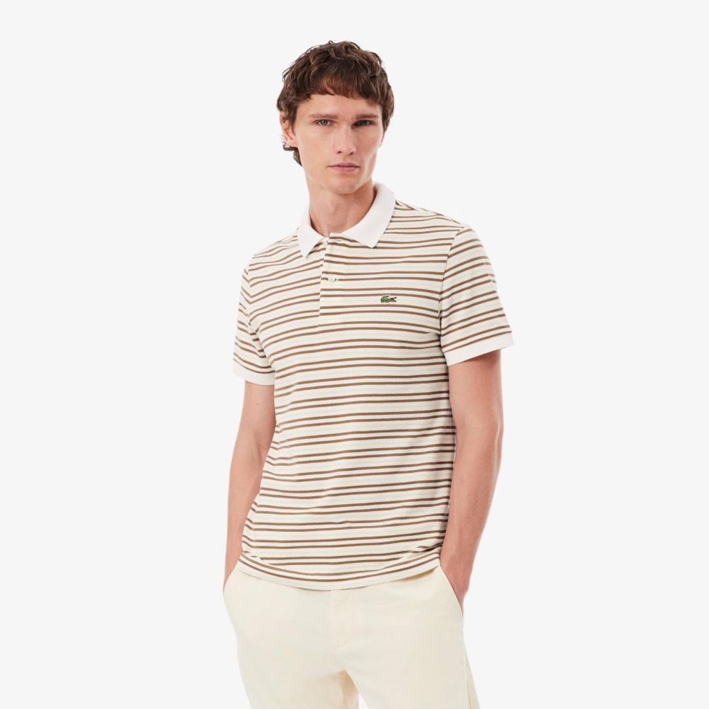 Imagem 1 do produto Camiseta Polo em Petit Piqué Listrada Classic Fit Lacoste Masculina