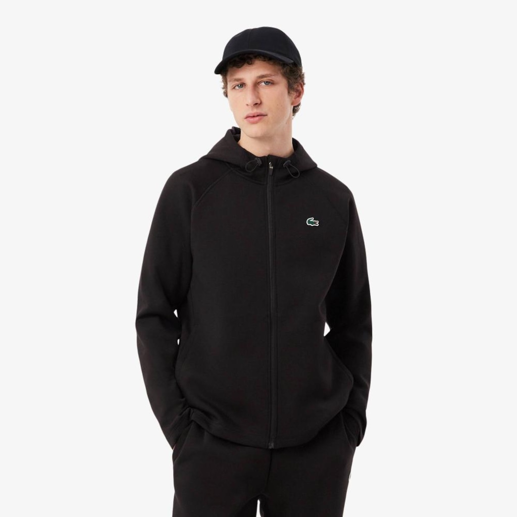 Blusão Moletom com Capuz e Zíper Sport Stretch Lacoste Masculino