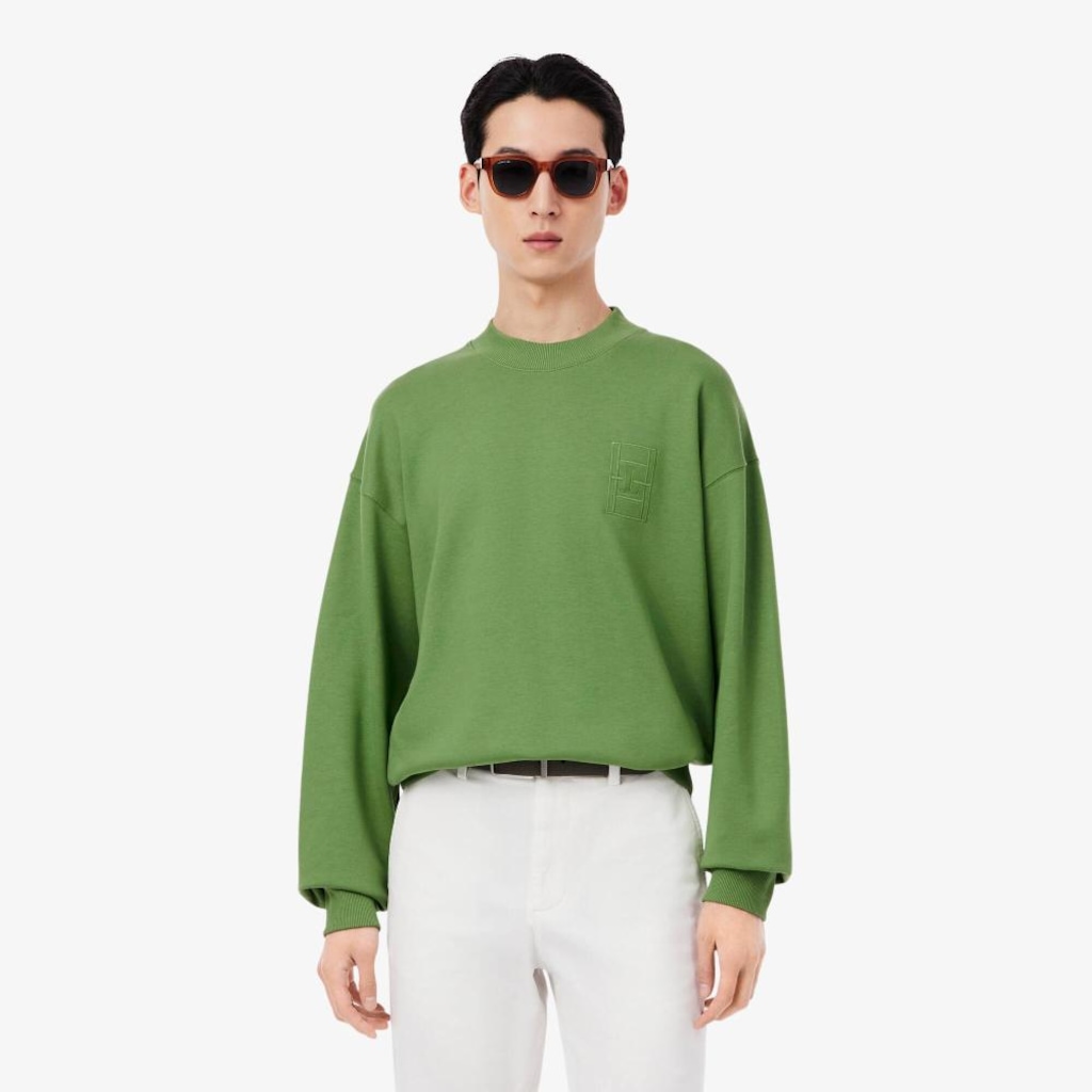 Blusão Moletom Bordado em Moletom Fleece Lacoste Masculino