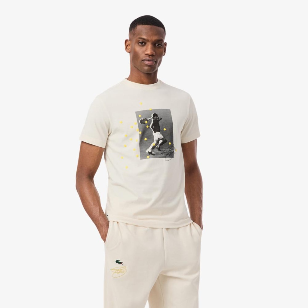 Camiseta Lacoste Tennis x Novak Djokovic Gráfica Masculina