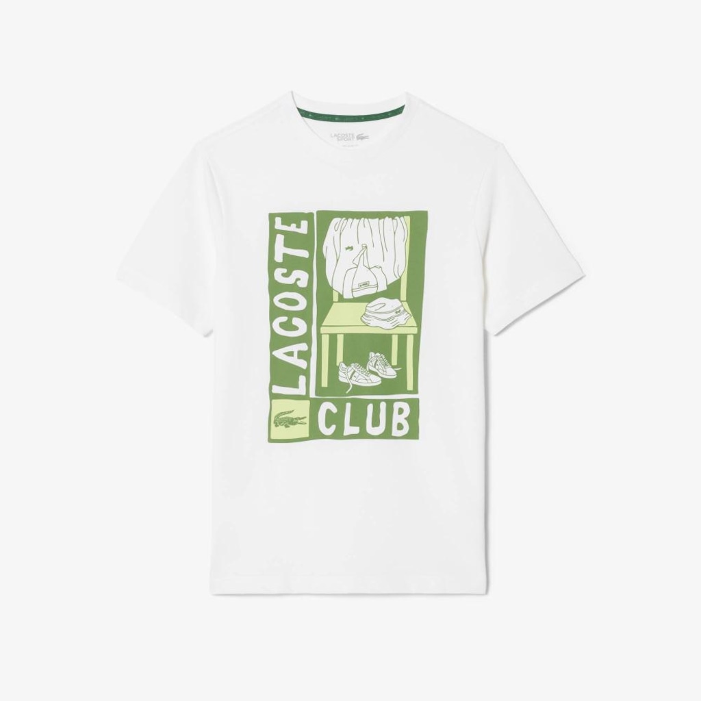 Camiseta Esportiva Estampada Lacoste Masculina