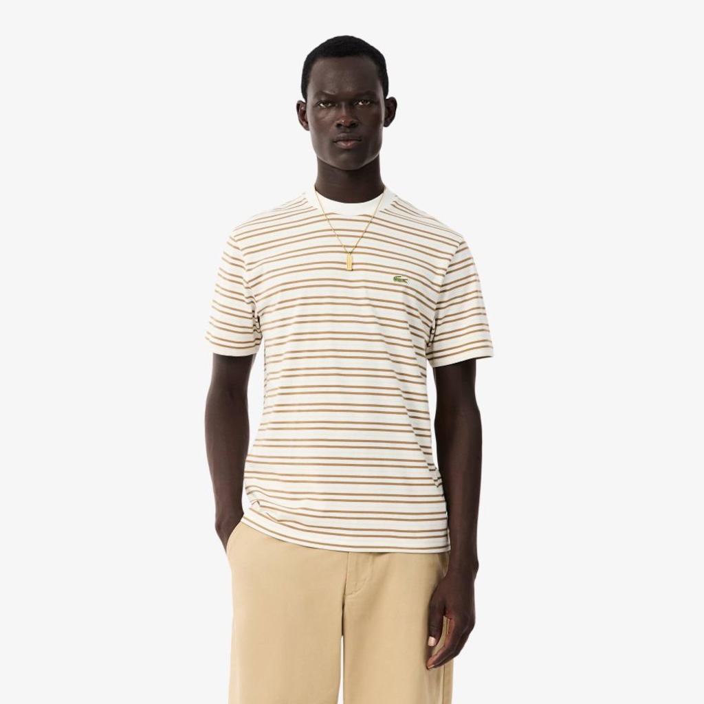 Imagem 1 do produto Camiseta de Algodão Listrada Lacoste Masculina