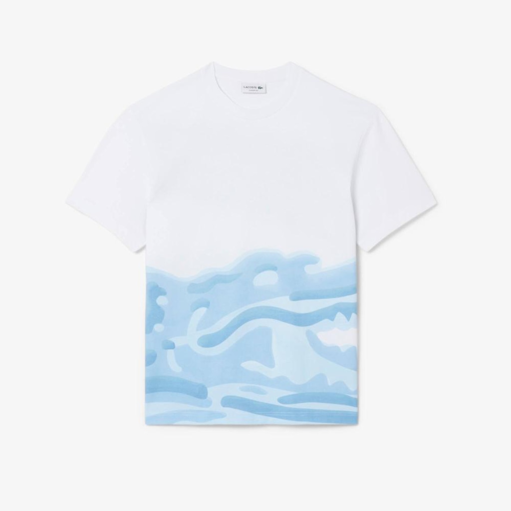 Camiseta de Algodão Estampada Lacoste Masculina