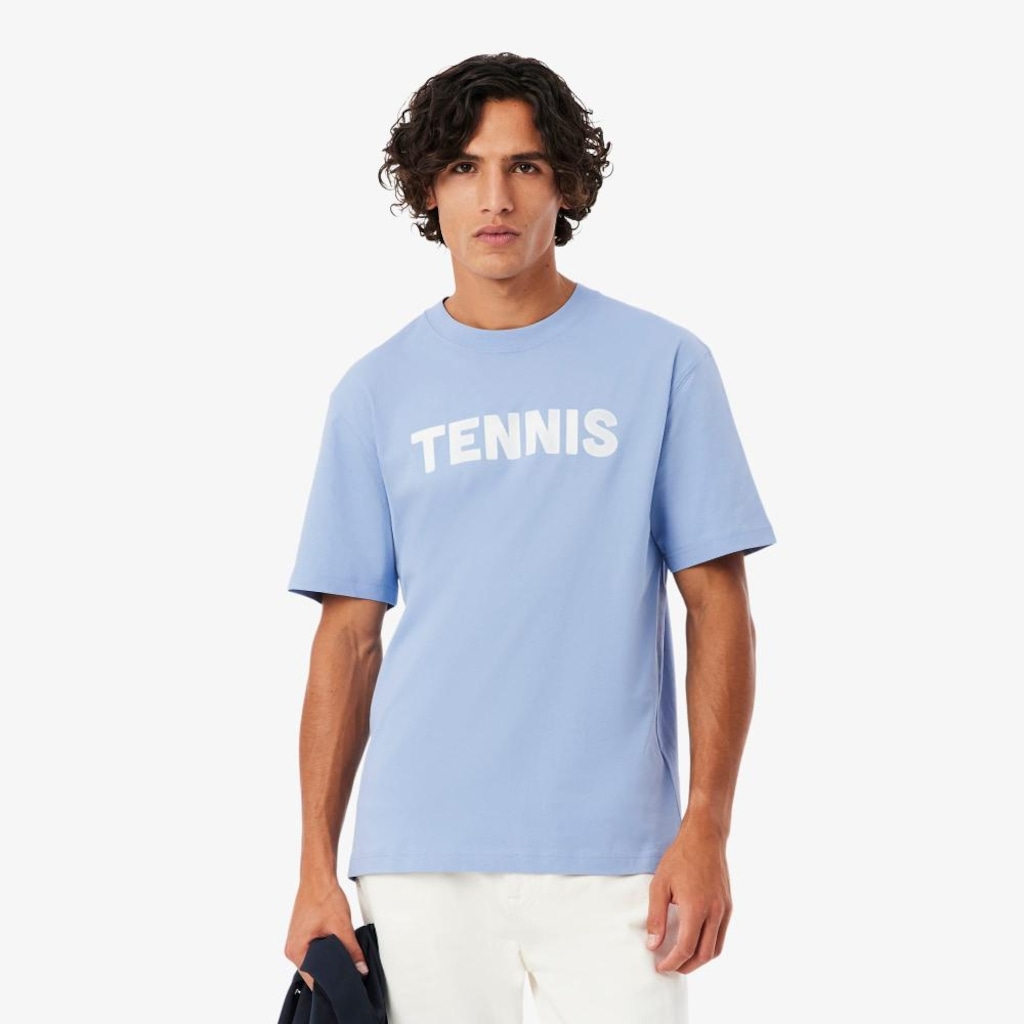 Camiseta de Algodão Estampada Lacoste Masculina
