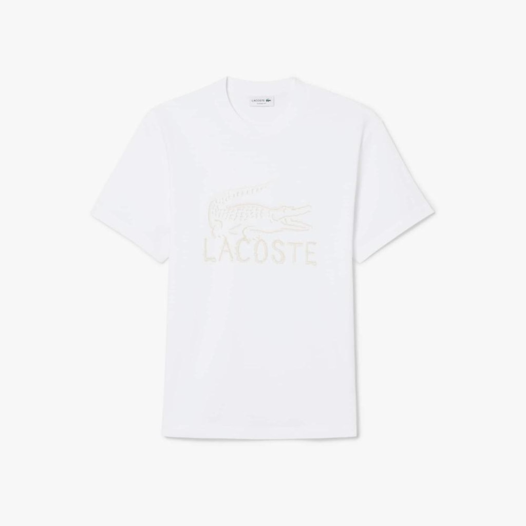 Camiseta de Algodão Estampada Lacoste Masculina