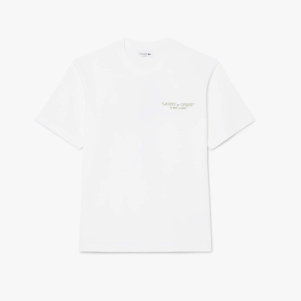 Camiseta de Algodão Bordada Lacoste Unissex