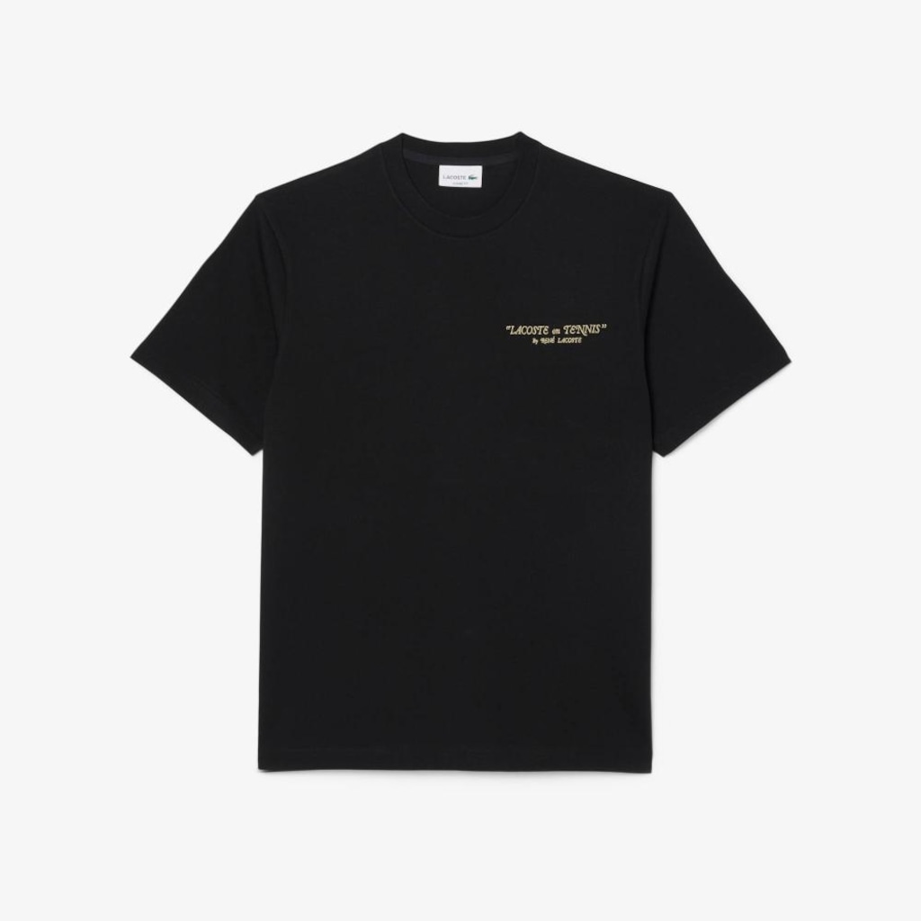 Camiseta de Algodão Bordada Lacoste Unissex