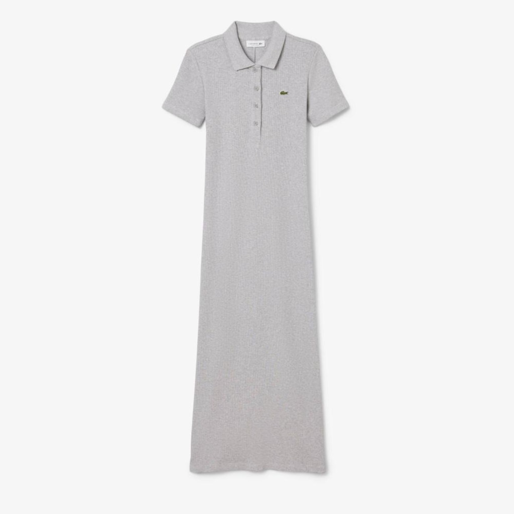 Imagem 1 do produto Vestido Polo Longo de Algodão Canelado Lacoste Feminino
