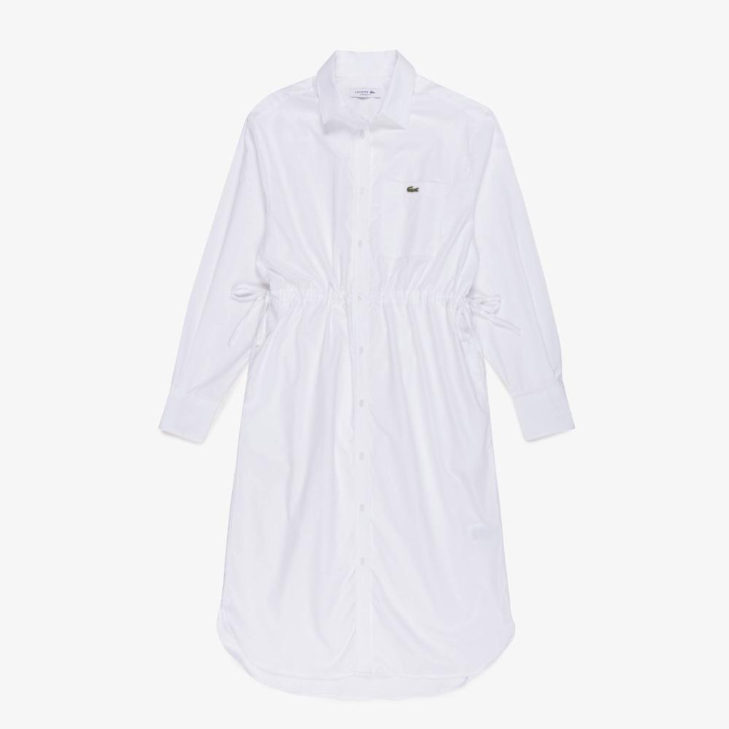 Vestido Camisa Oversized em Popeline Lacoste Feminino