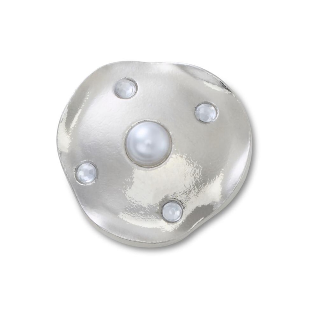 Jibbitz™ Crocs Disco de Prata e Pérola