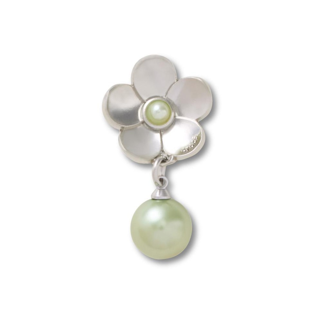 Jibbitz™ Crocs Pingente de Pérola Com Flor de Prata