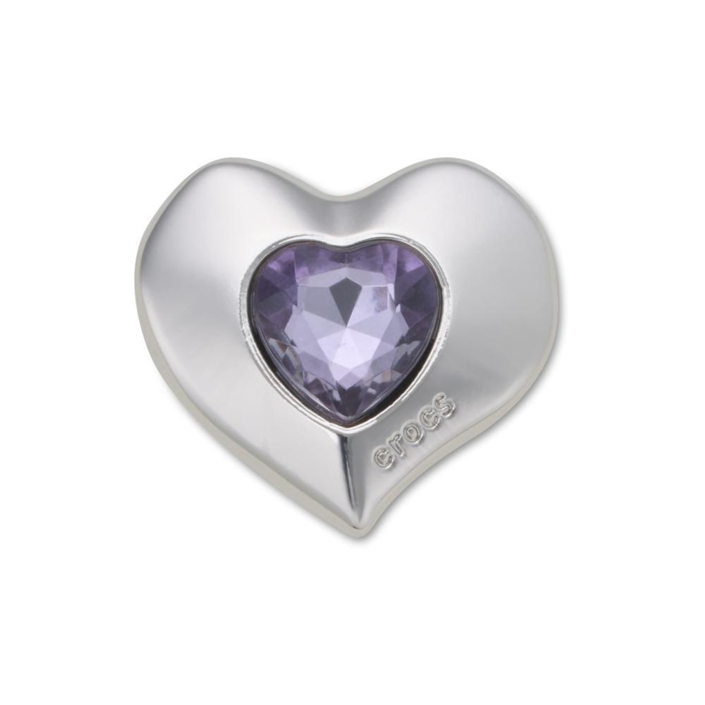 Jibbitz™ Crocs Coração Prata com Gema