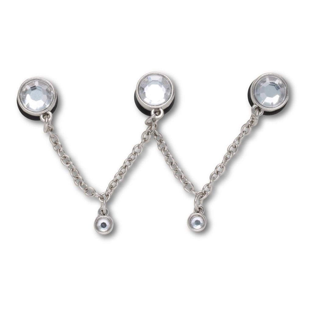 Jibbitz™ Crocs Corrente de Prata com Triplas Pedras