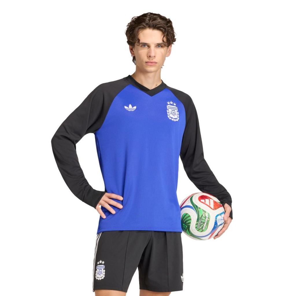 Blusão de Moletom Aquecimento Pré-Jogo II Seleção Argentina 26/27 adidas Masculino