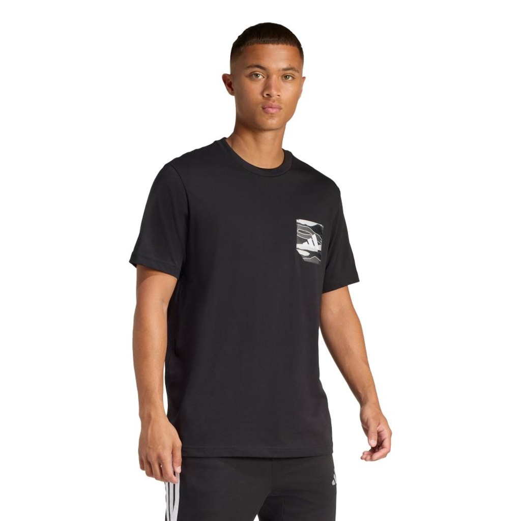 Camiseta adidas Camo Woven Pocket Masculina