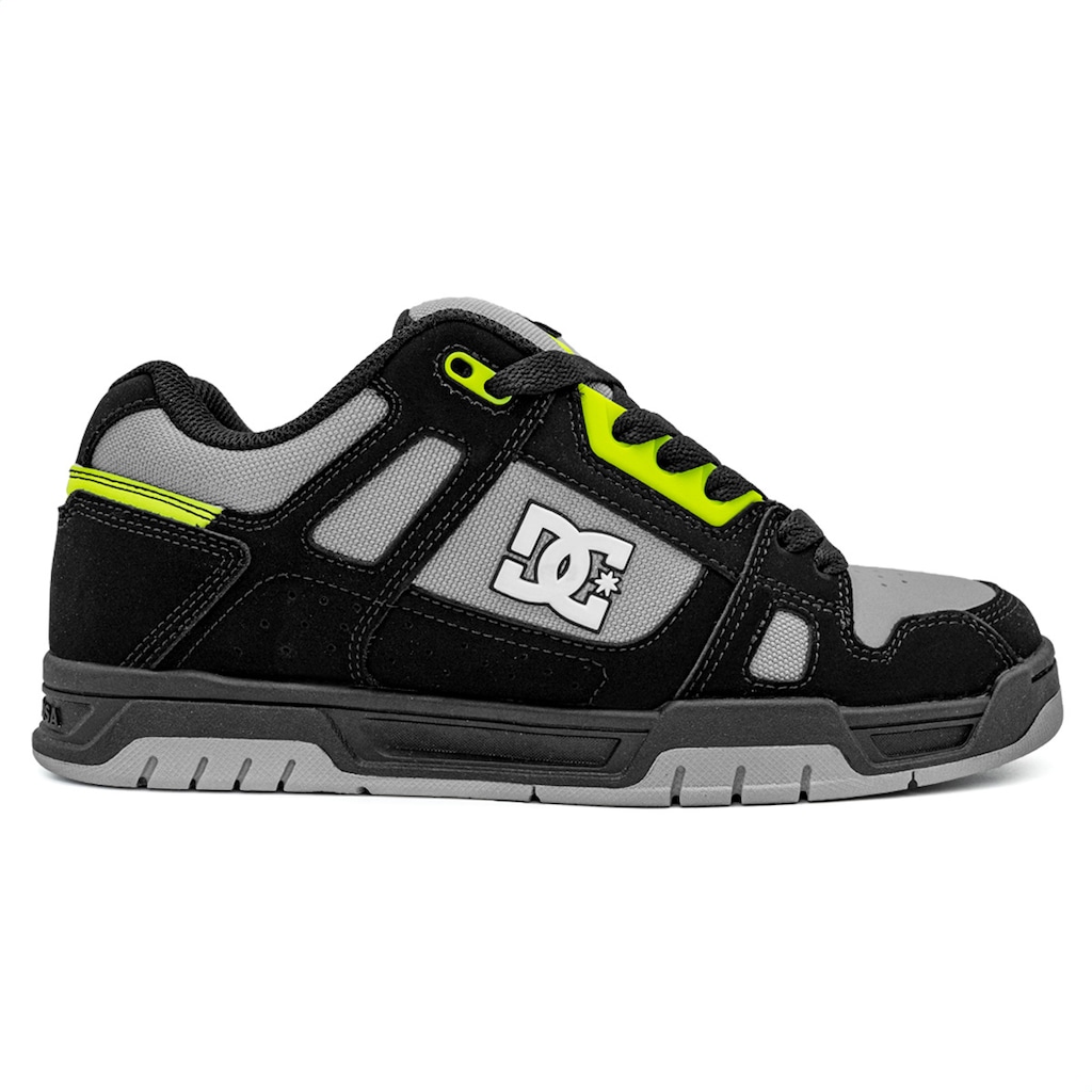 Tênis Unissex DC Stag Black Grey Lime