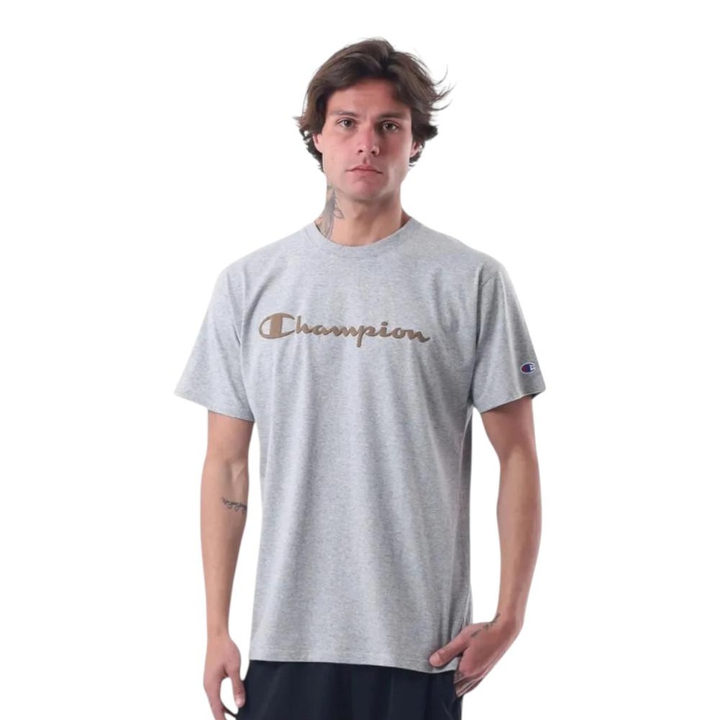 Camiseta Champion Script Puff Mescla Masculina