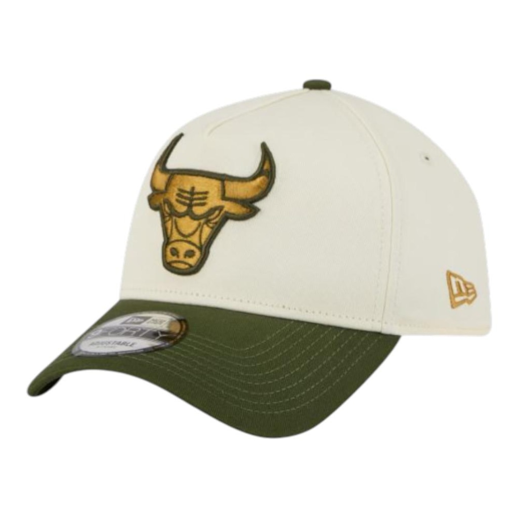Boné Masculino New Era 940A-Frame Metallic Chicago Bulls Off White Aba Curva
