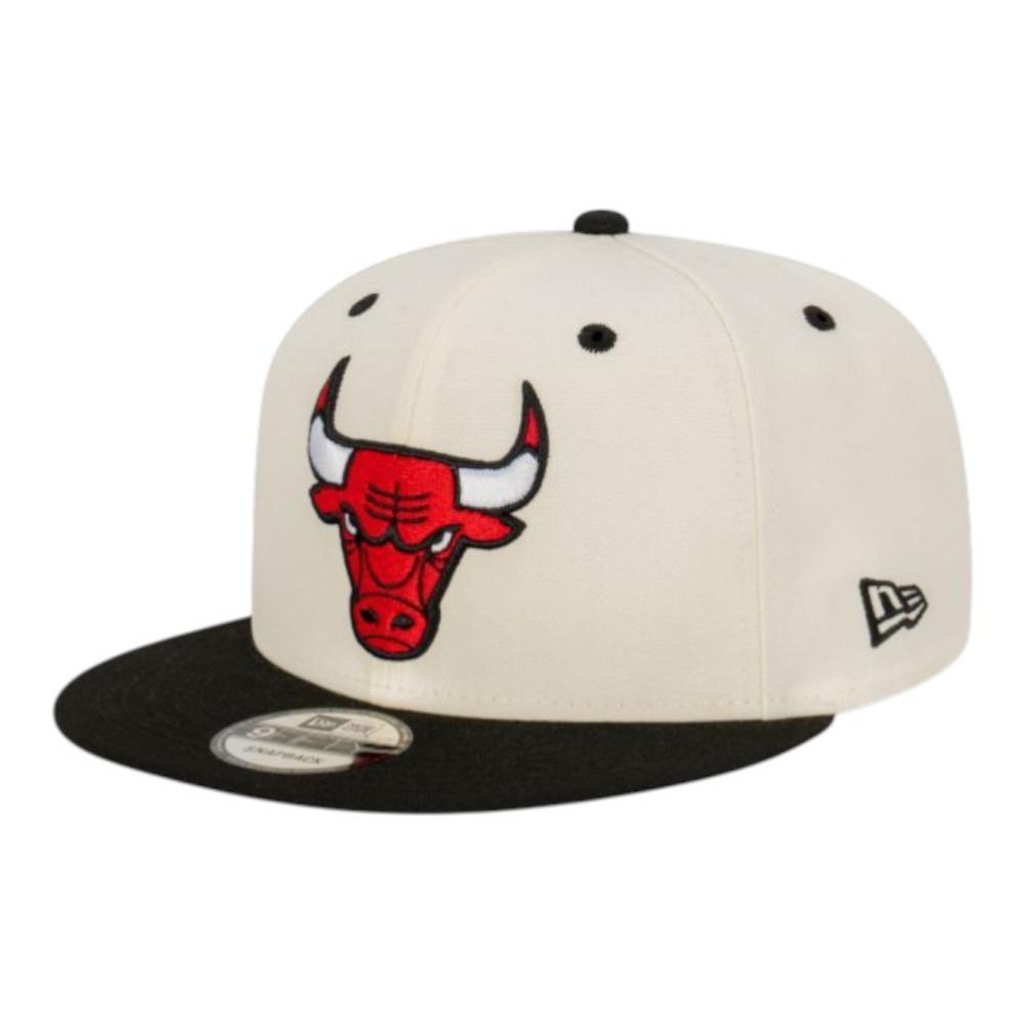 Boné Masculino New Era 950 2tn Chrome Chicago Bulls Off White Aba Reta