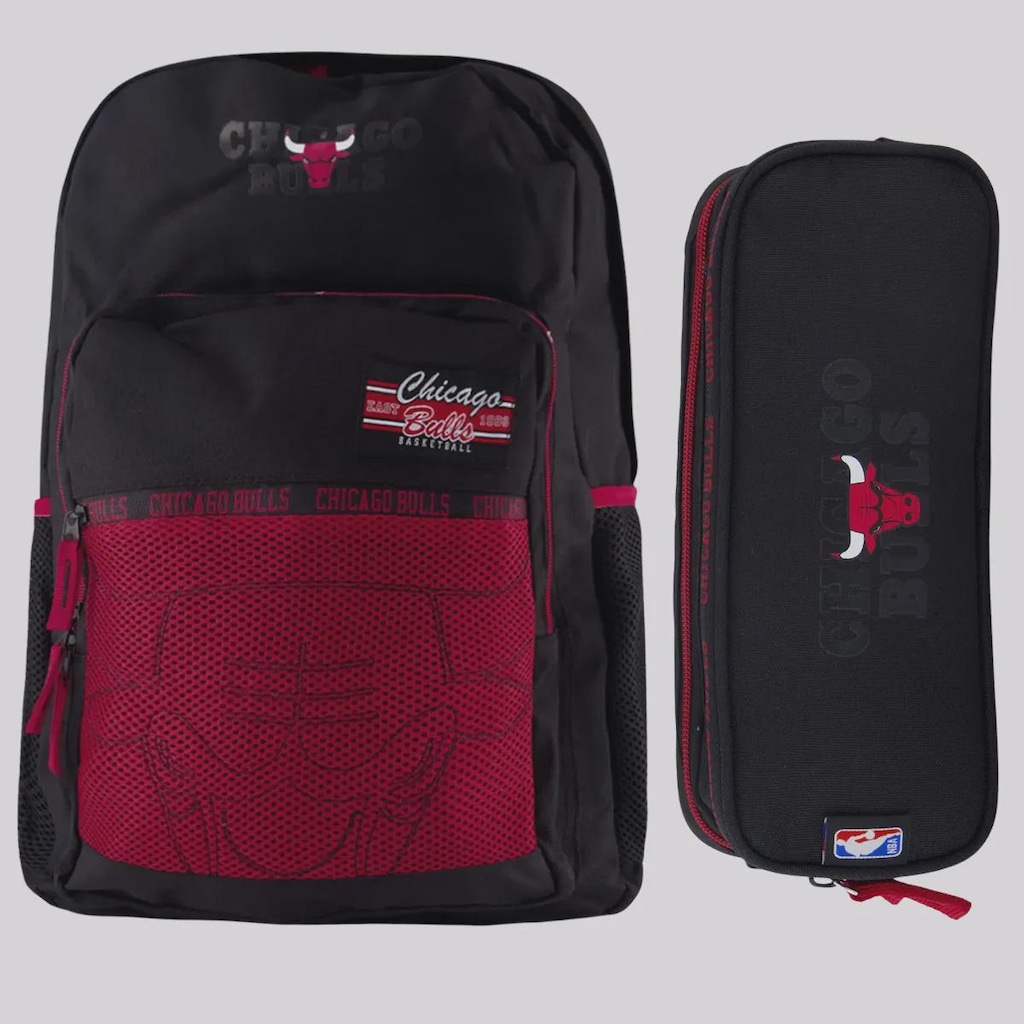Kit Mochila e Estojo NBA Chicago Bulls Unissex
