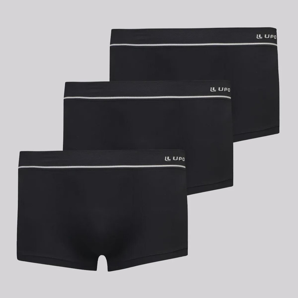 Kit de 3 Cuecas Boxer Lupo Microfibra Masculina