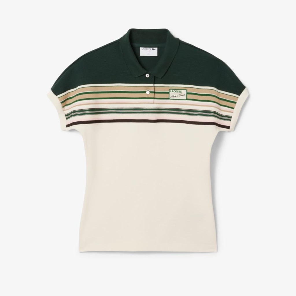 Camiseta Polo Listrada Slim Fit Feita na França Masculina