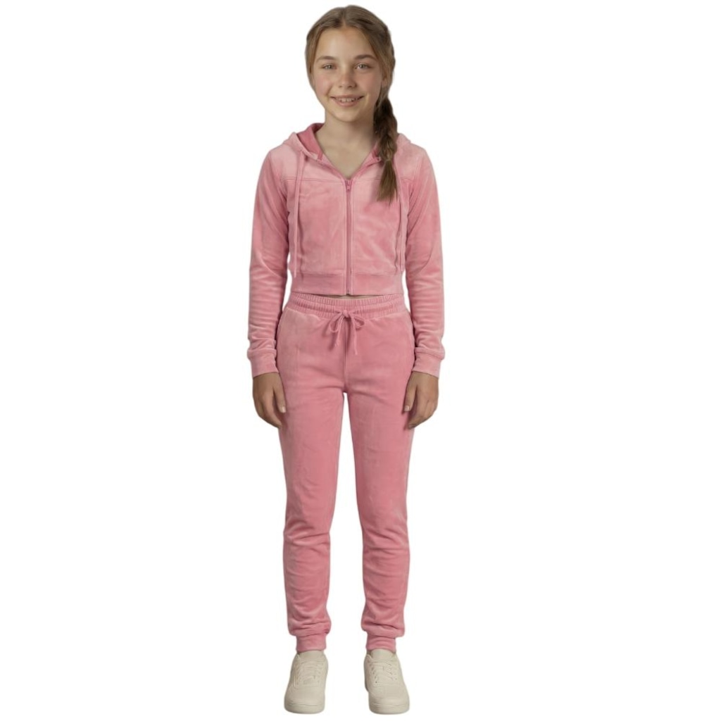 Conjunto Moletom Infantil Roupas Térmicas Inverno Plush Peluciado Capuz Veluna