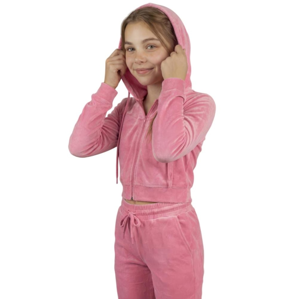 Imagem 3 do produto Conjunto Moletom Infantil Roupas Térmicas Inverno Plush Peluciado Capuz Veluna
