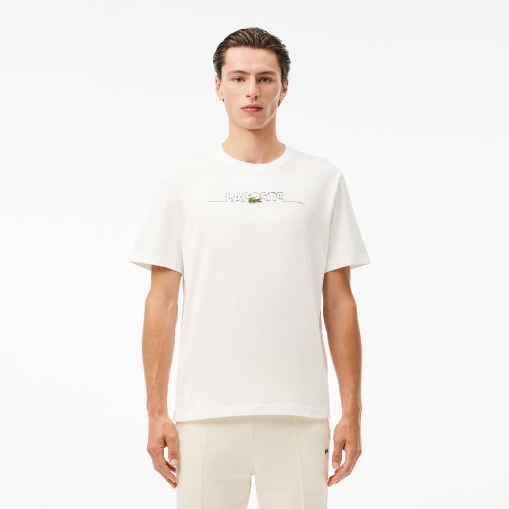 Camiseta Masculina bordada fabricada na França Lacoste