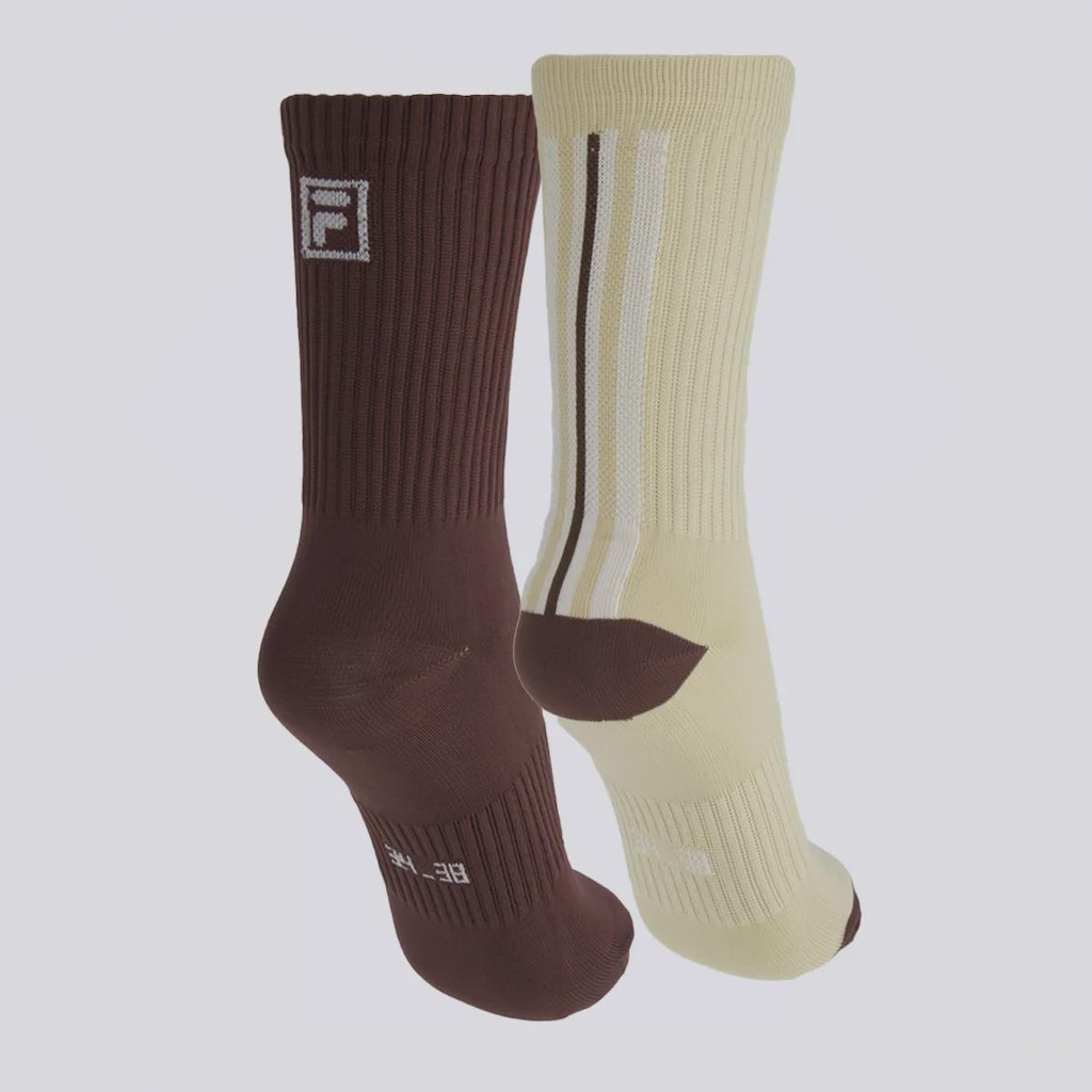 Imagem 2 do produto Kit Meia Cano Alto Fila 2 Pares Latte F-BOX Feminino