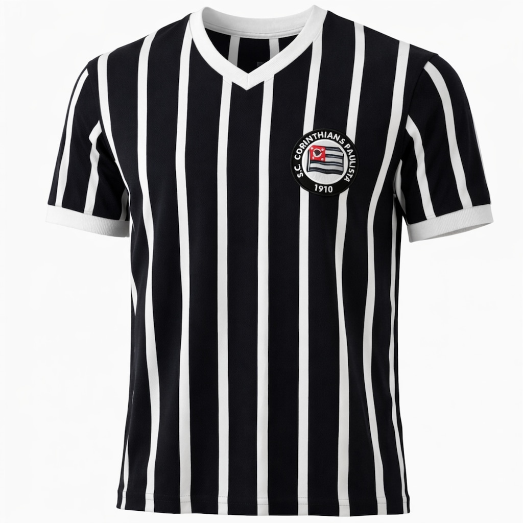 Camisa do Corinthians Retrô 1930 Tricampeão Paulista Coimbra - Masculina