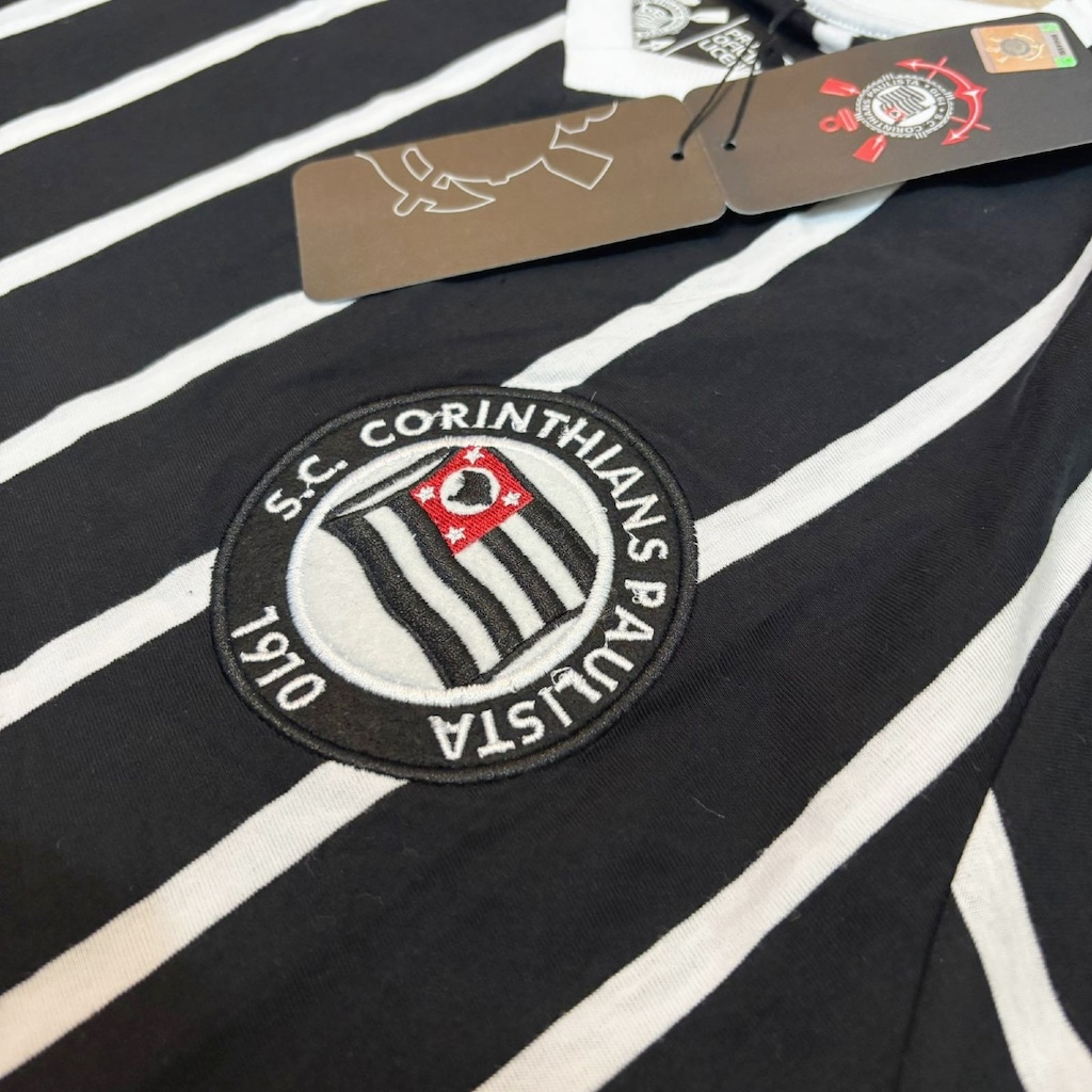 Imagem 3 do produto Camisa do Corinthians Retrô 1930 Tricampeão Paulista Coimbra - Masculina