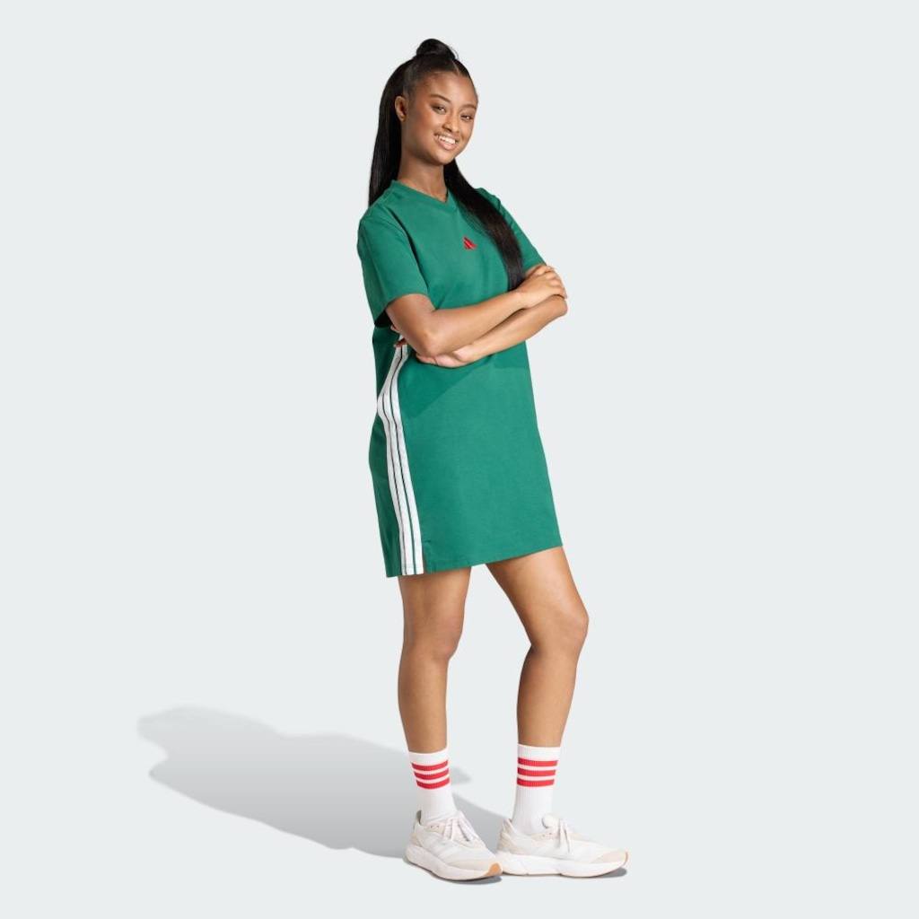 Imagem 4 do produto Vestido Camiseta adidas Essentials Três Listras em malha simples Feminino