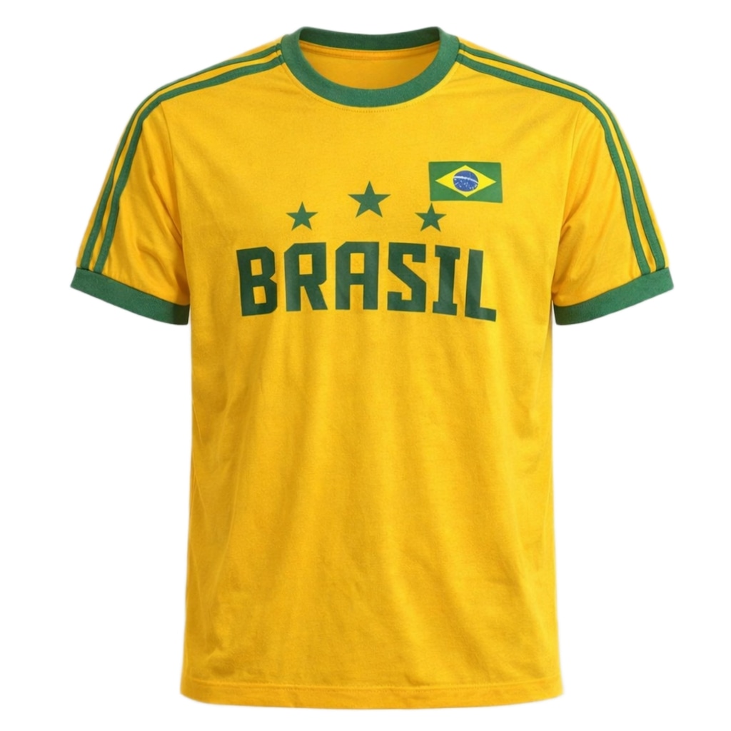 Camisa Brasil Retrô Símbolo Algodão RetrôMania - Masculina