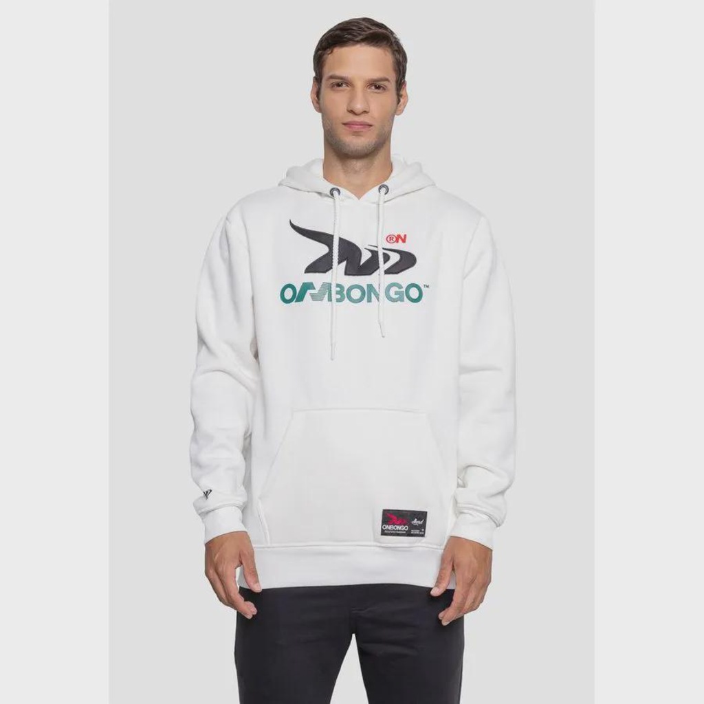 Moletom Masculino Onbongo Canguru Off White
