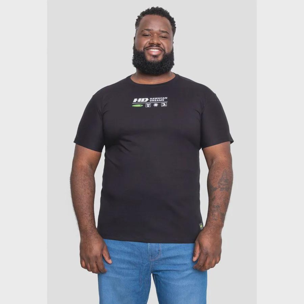 Camiseta HD Plus Size Estampada Globe Techno HD Masculina
