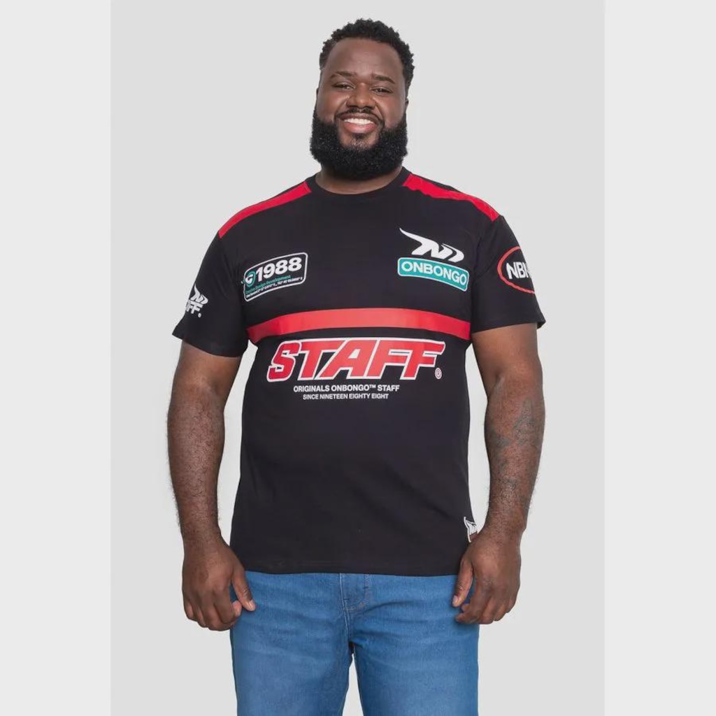 Camiseta Onbongo Plus Size Especial Staff Masculina