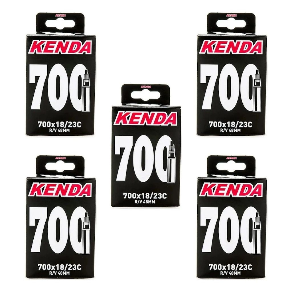 Kit de Câmara de ar com 5 Unidades 700x18/23 Kenda bico fino 48 mm