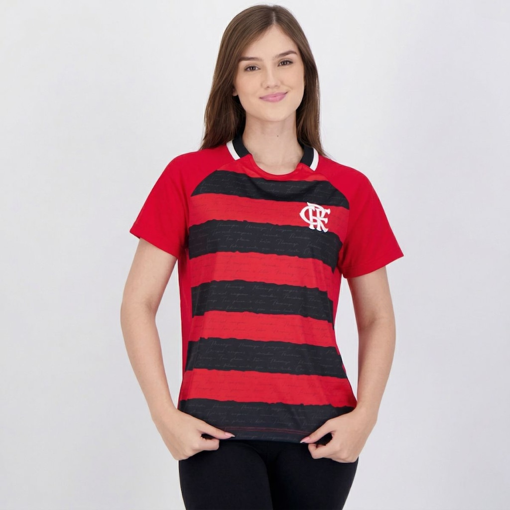 Camiseta do Flamengo Manto Raglan - Feminino