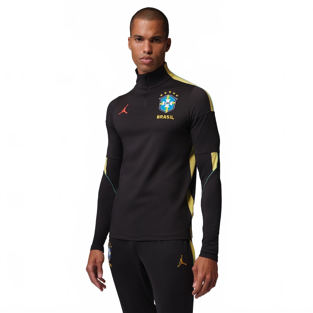 Camiseta do Brasil Jordan ML Strike Drill 2026 Treino Masculina
