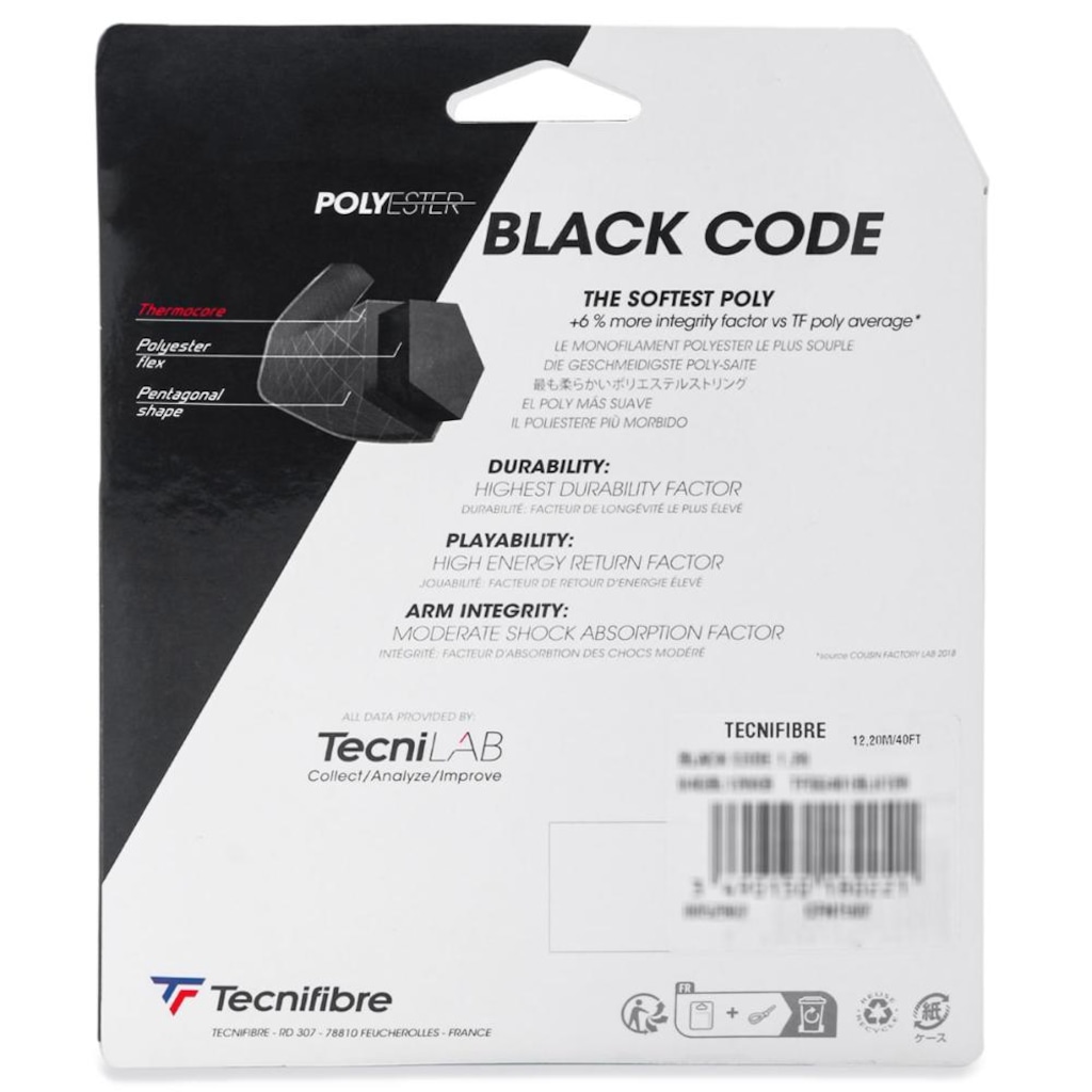 Imagem 3 do produto Corda Tecnifibre Black Code 16 1.28mm - Set Individual