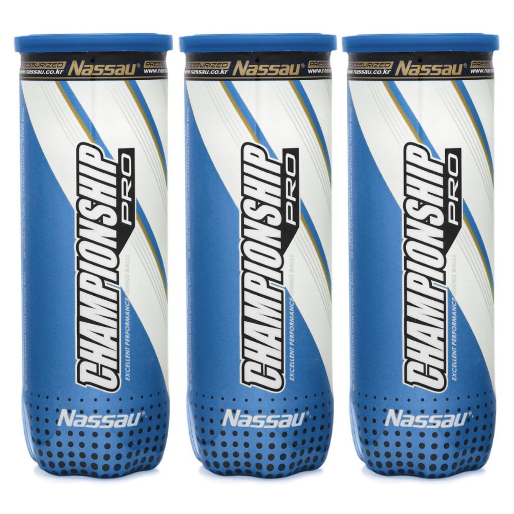 Bola de Tênis Nassau Championship Pro Pack com 3 Tubos