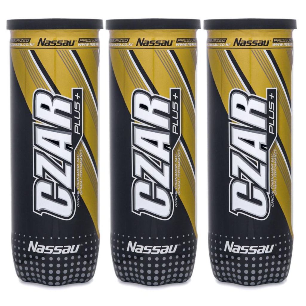 Bola de Tênis Nassau Czar Plus Pack com 3 Tubos