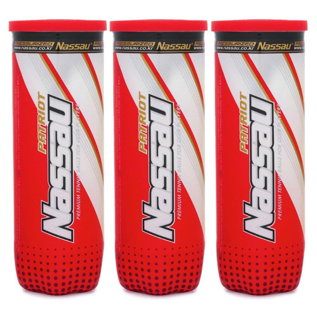 Bola de Tênis Nassau Patriot Pack com 3 Tubos