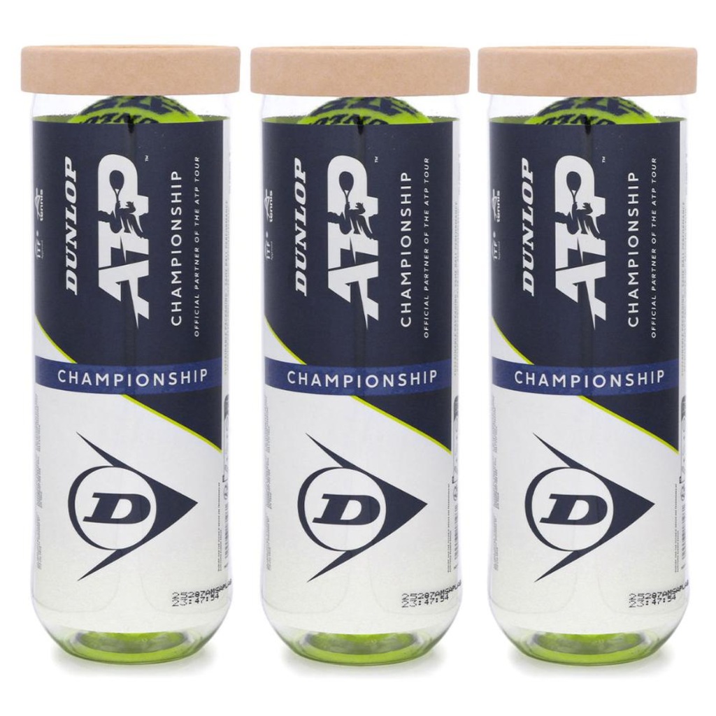 Bola de Tênis Dunlop ATP Championship All Court Pack com 3 Tubos