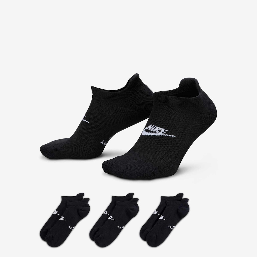 Meia Nike Everyday Elevate (3 Pares) Cano Curto Unissex