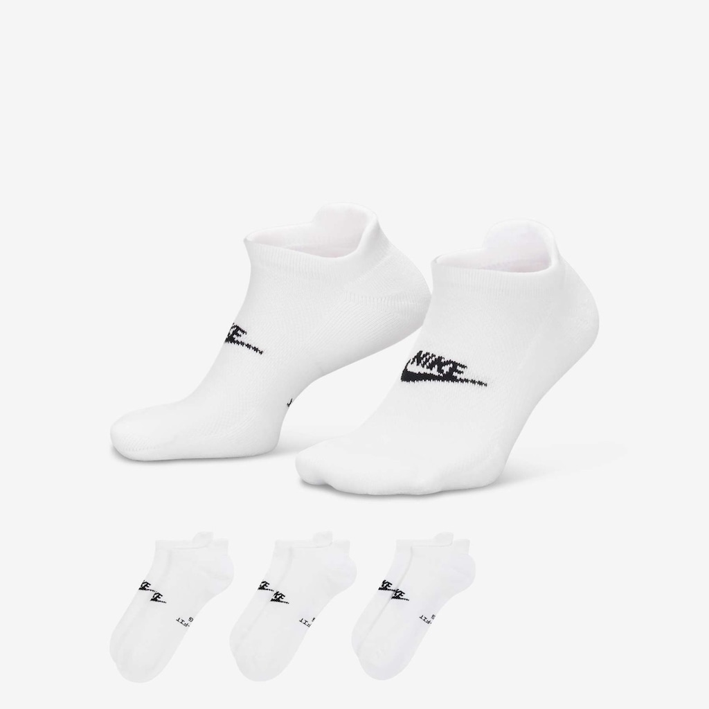 Meia Nike Everyday Elevate (3 Pares) Cano Curto Unissex
