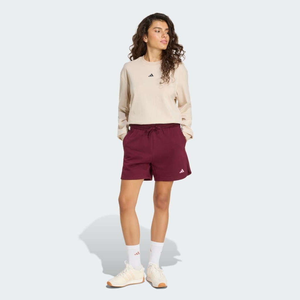 Imagem 4 do produto Short adidas 3 Stripes Studio Fleece Loose Feminino