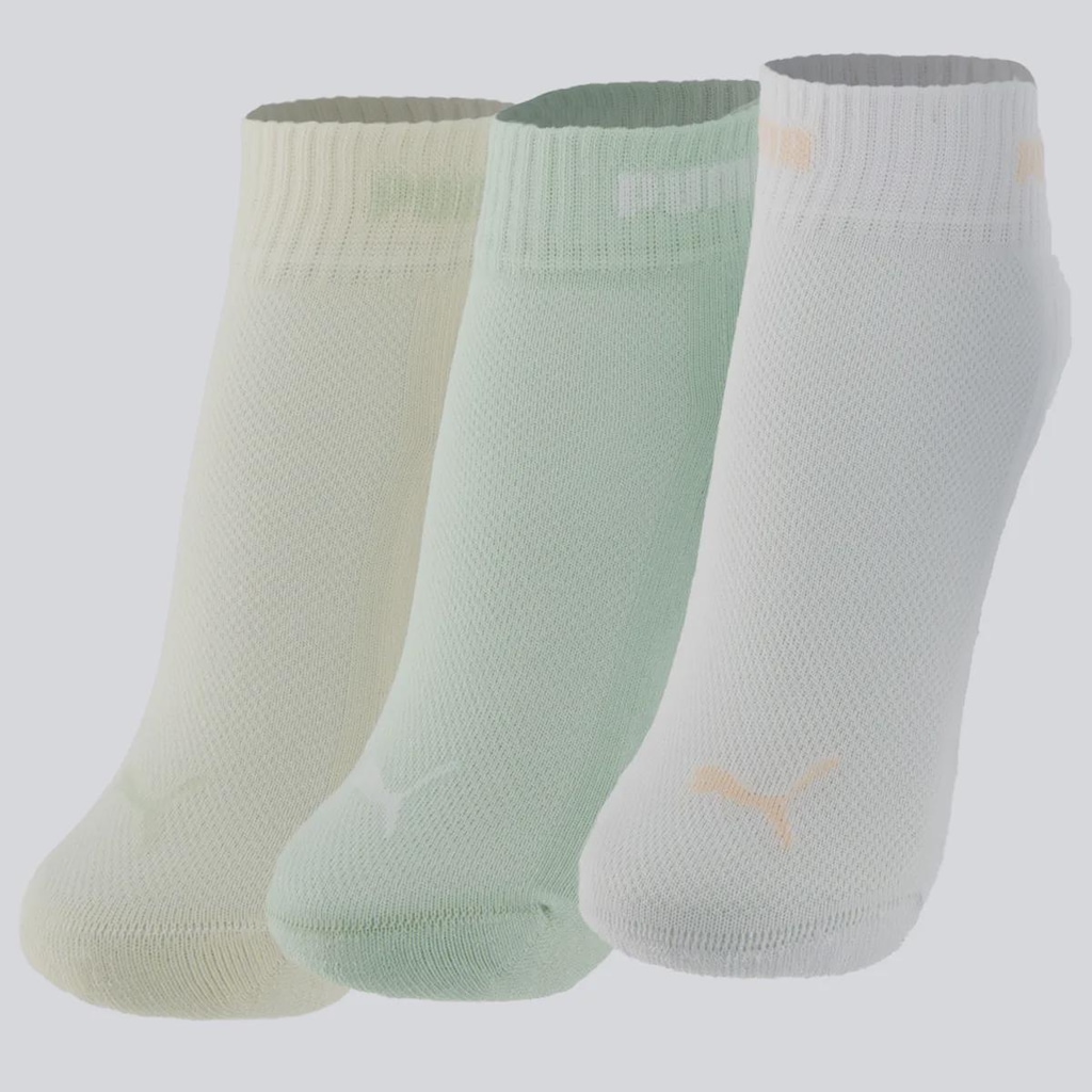 Kit Meia Puma Cano Baixo 3 Pares Feminina